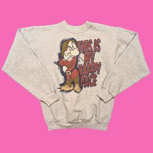 Walt Disney's Snow White Grumpy ''This is My Happy Face'' Crewneck Size S